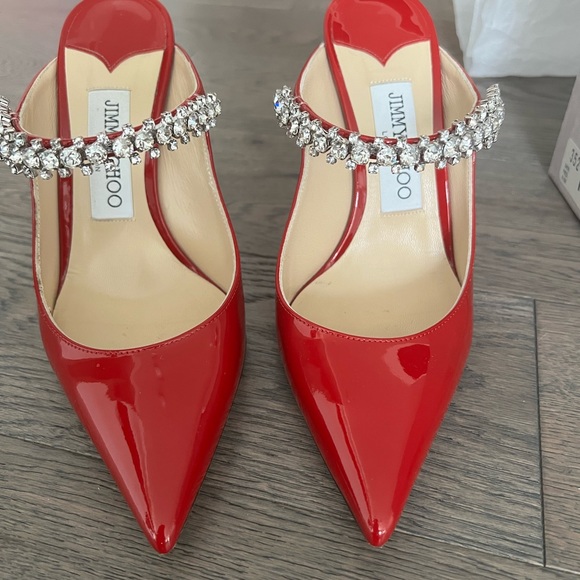 SOLD. Jimmy Choo Crystal Mules Red - Picture 5 of 8